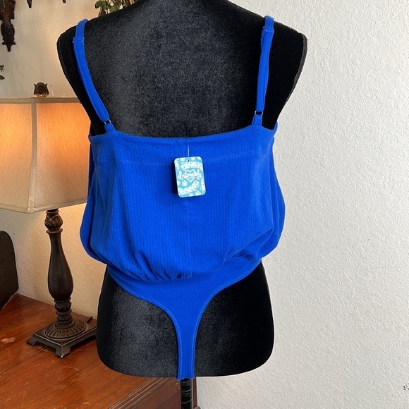 NWT Free People | Marissa primary Blue Bodysuit | Size Medium - Picture 4 of 14